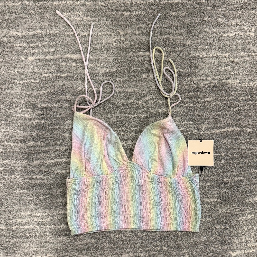NWT Superdown Pastel Crop Tank Size Medium